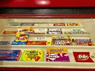The snack bar features all of movie goers favorite candies.